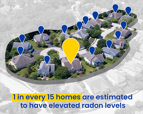 1 in 15 Homes are estimated to have elevated levels of radon