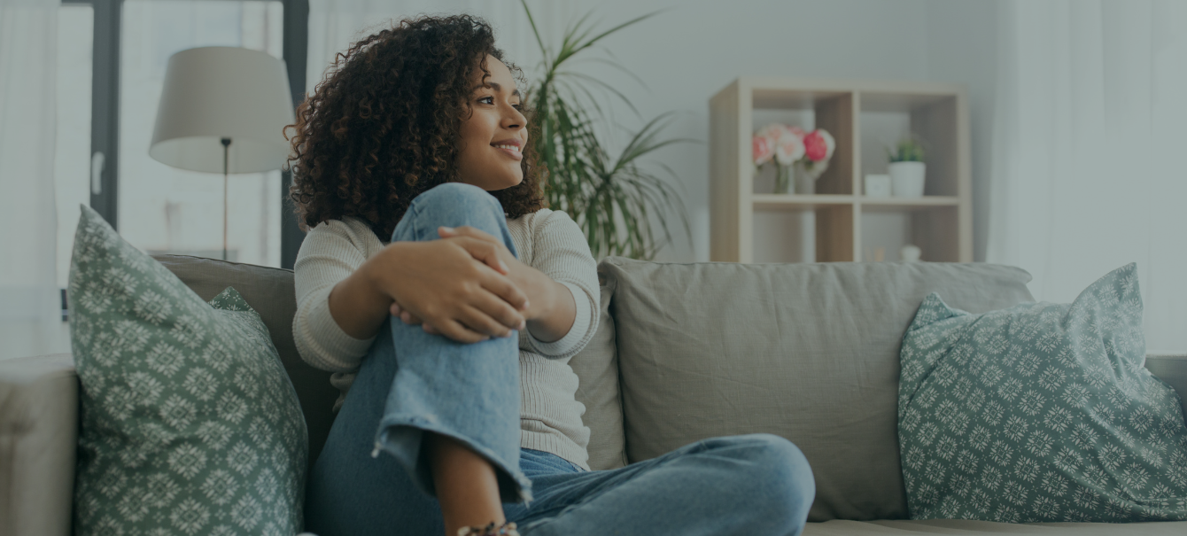 Woman on couch Image