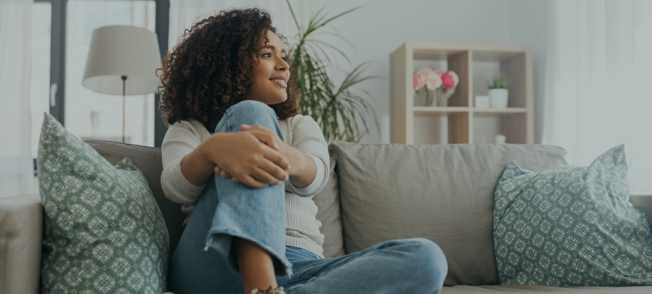 Woman on couch Image