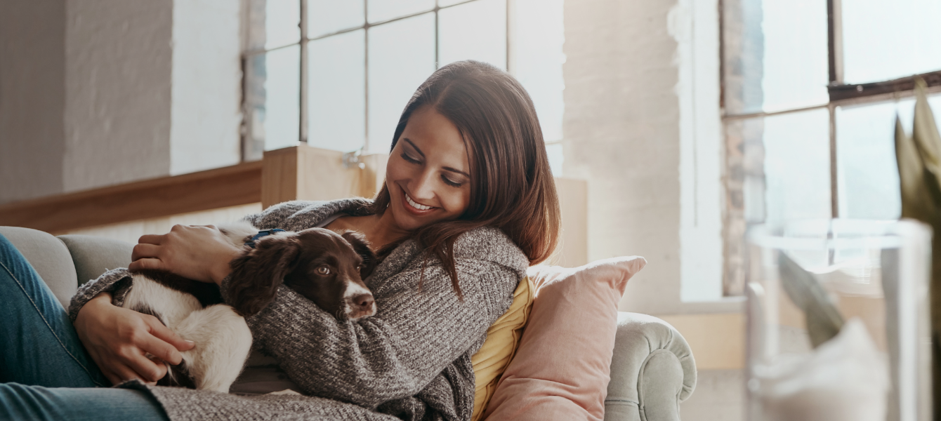 women on couch Image