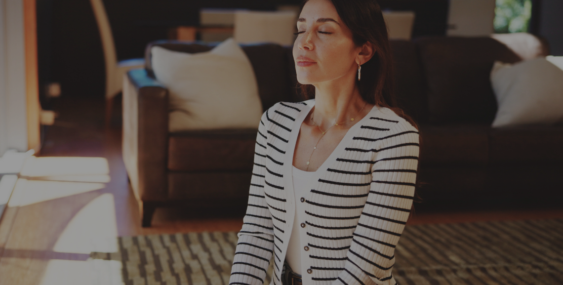 Woman Breathing Healthy Air Image