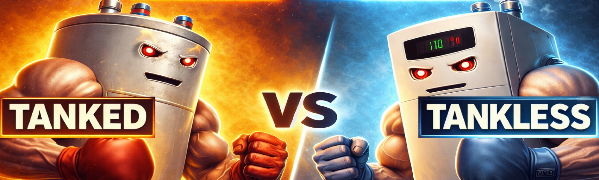 Tanked Vs Tankless Water Heater Banner Image