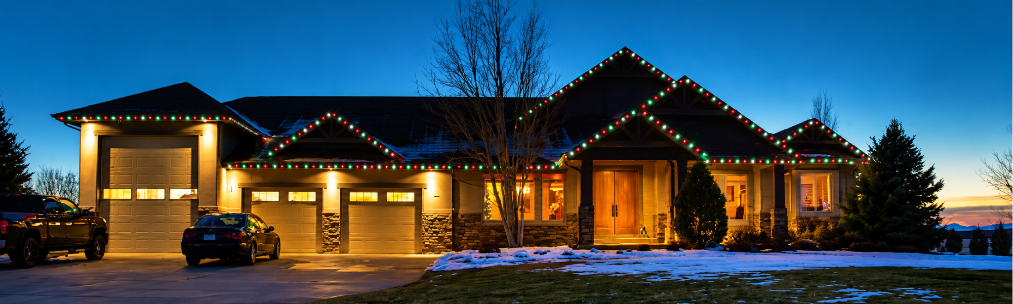 Twilight Holiday Lights On A Modern Home Banner Blog Final Twilight Holiday Lights On A Modern Home Banner Blog Final